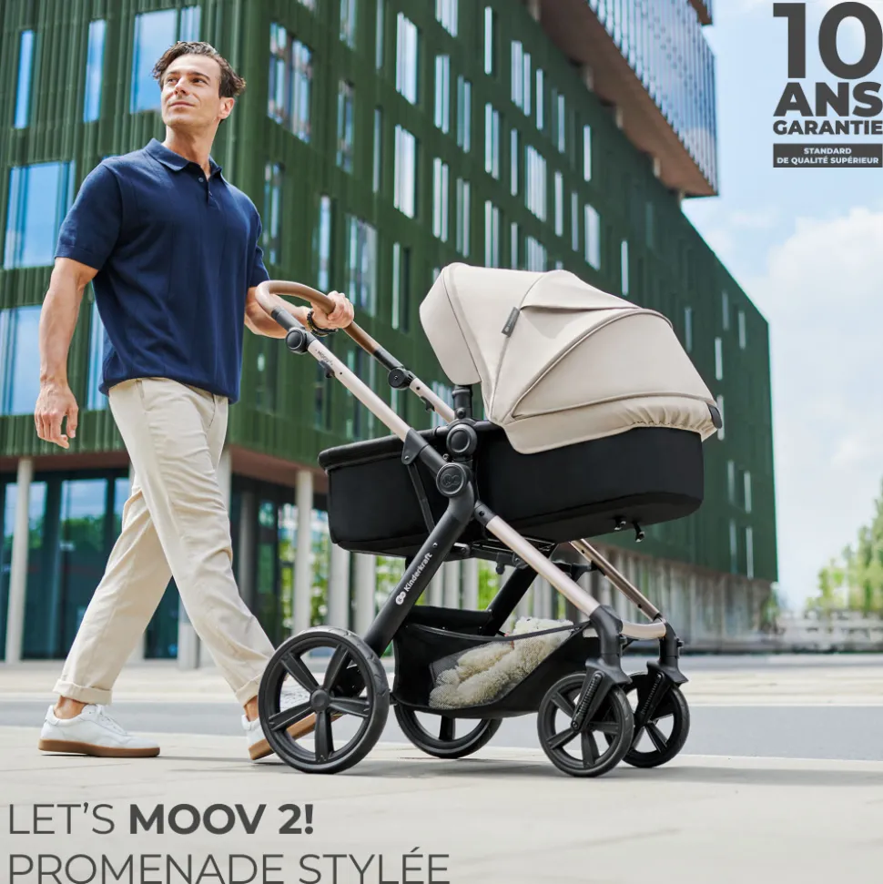 Poussette trio moov 2 air wheels avec base moonlight grey