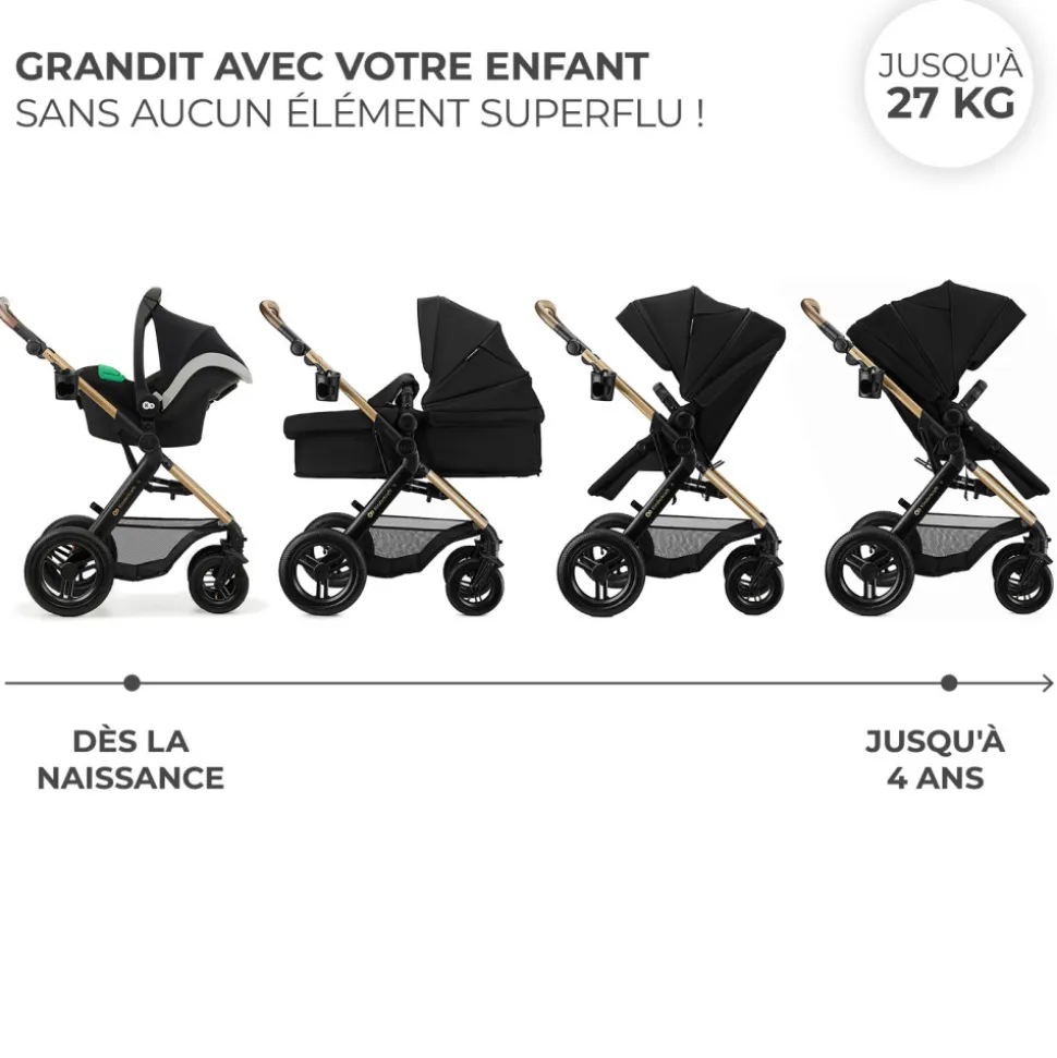 Poussette trio moov 2 xl air wheels pure black