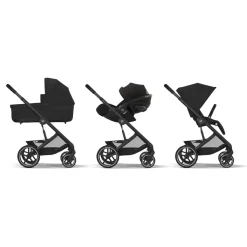 Poussette trio naissance balios s lux 3 moon black + siège auto cloud g i-size confort + nacelle - édition limitée