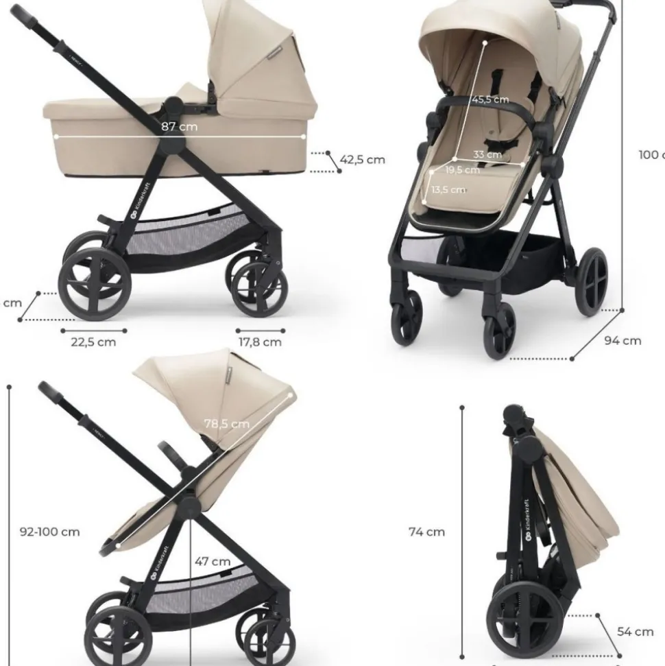 Poussette trio newly beige + siège auto mink pro