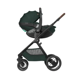 Poussette trio oxford + siège auto pebble 360 pro 2 + nacelle sense twillic green + base familyfix 360 pro