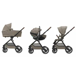 Poussette trio oxford + siège auto pebble 360 pro 2 + nacelle sense twillic truffle