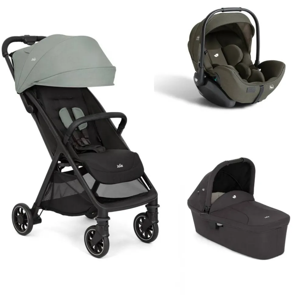 Poussette trio pact pro abyss vert + siège auto i-level pro evergreen + nacelle ramble shale noir