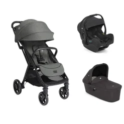 Poussette trio parcel lx signature evergreen + siège auto i-gemm 3 raven + nacelle ramble shale