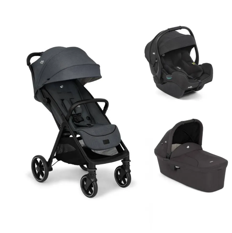 Poussette trio parcel lx signature ebony + siège auto i-gemm 3 raven + nacelle ramble shale