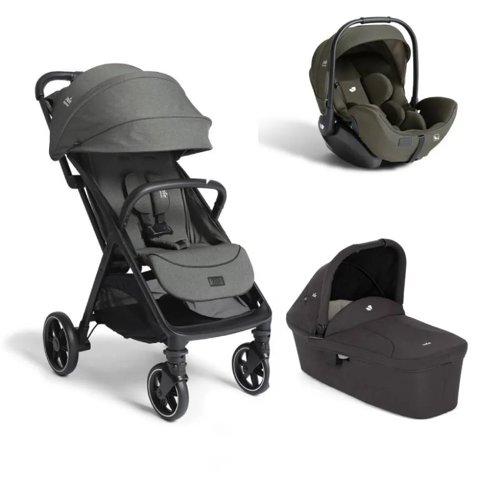 Poussette trio parcel lx signature evergreen + siège auto i-level pro signature evergreen vert + nacelle ramble shale noir
