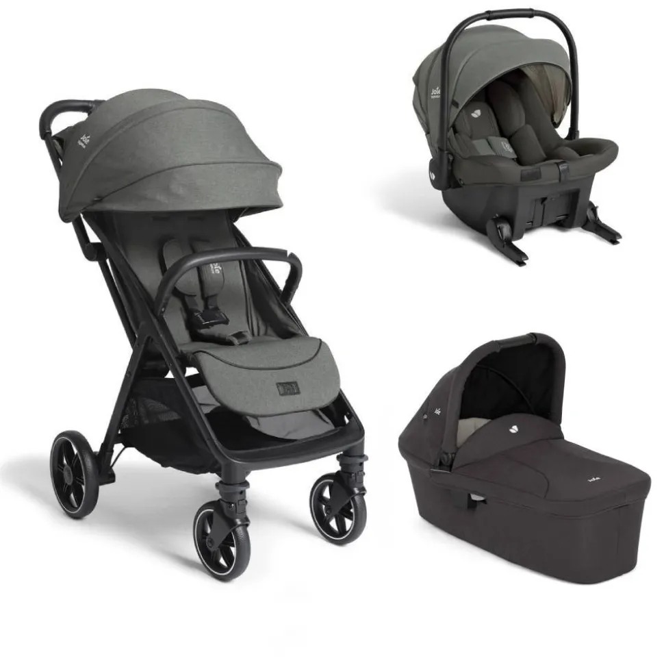 Poussette trio parcel lx signature evergreen + siège auto sprint evergreen + nacelle ramble shale