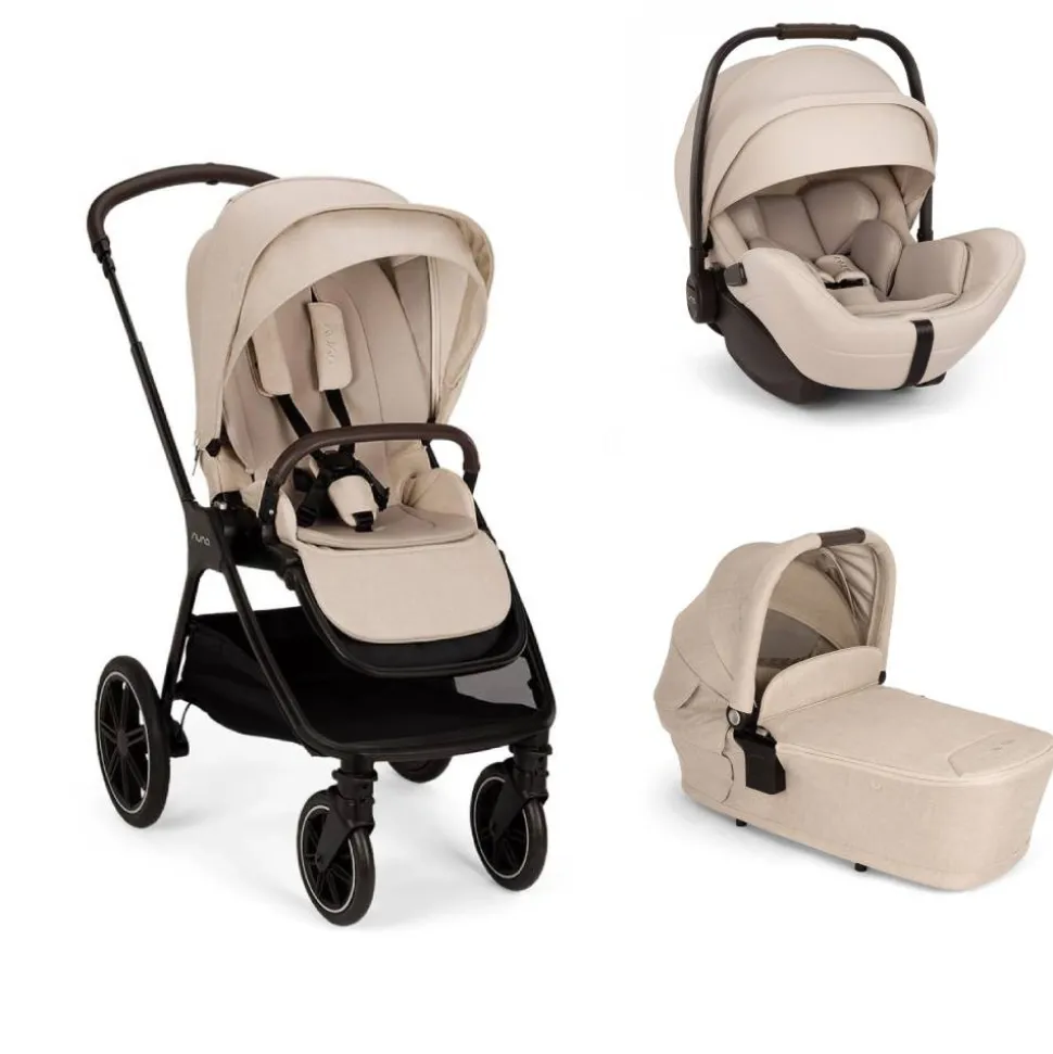 Poussette trio triv lx + siège auto arra flex + nacelle lytl biscotti