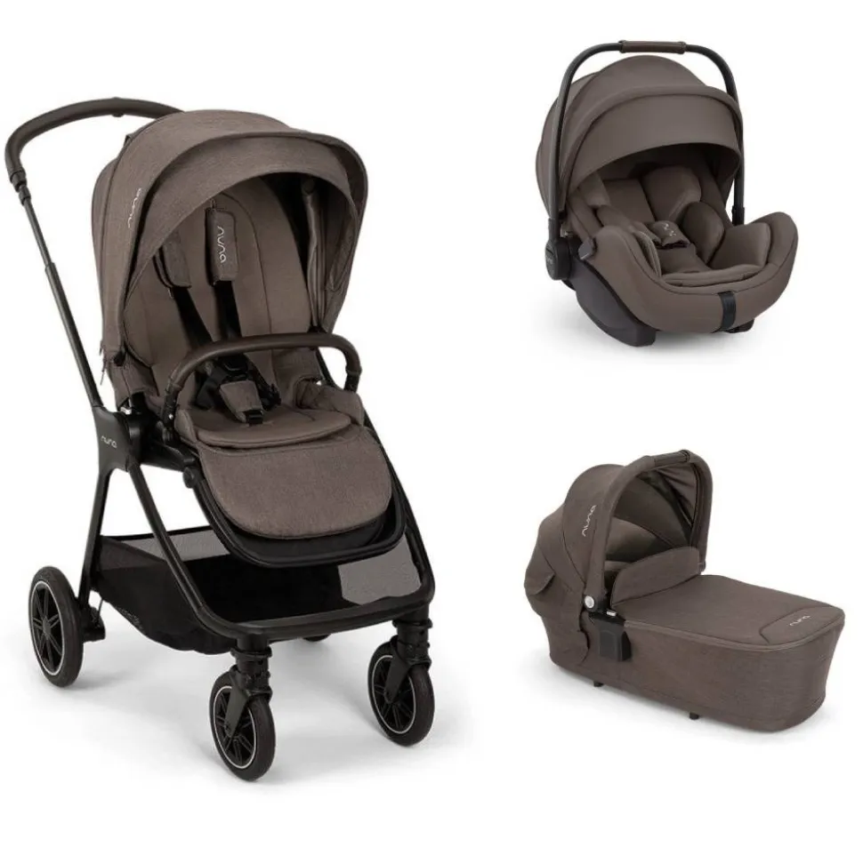 Poussette trio triv next + siège auto arra flex + nacelle lytl chestnut
