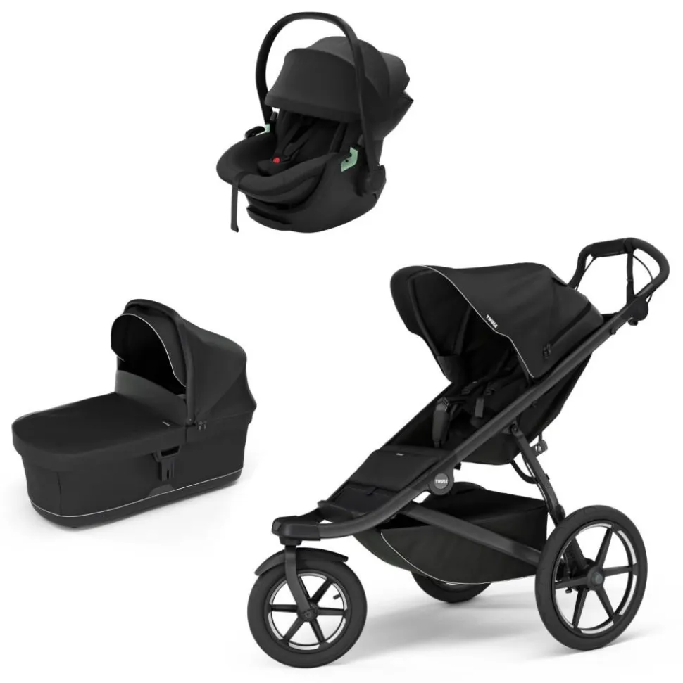 Poussette trio urban glide 3 black + siège auto maple black + nacelle urban glide black