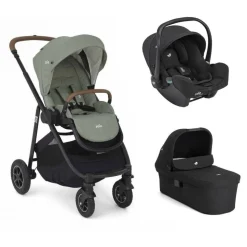 Poussette trio versatrax laurel + siège auto i-snug 2 + nacelle ramble xl raven