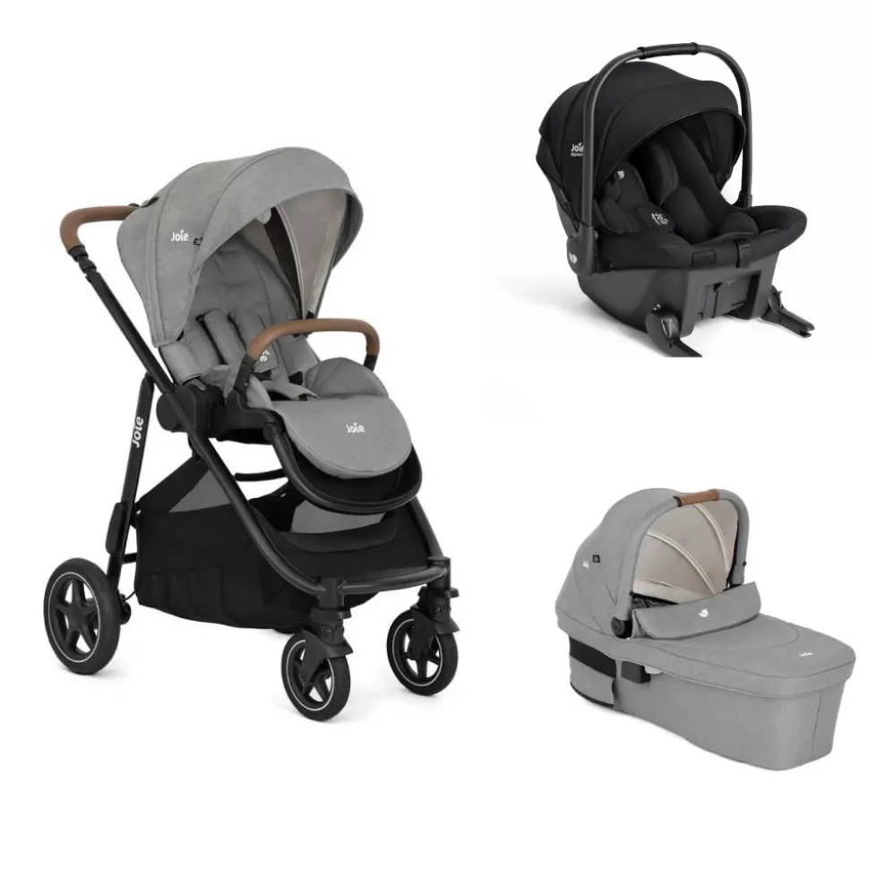 Poussette trio versatrax pebble gris + siège auto sprint eclipse noir + nacelle ramble xl pebble