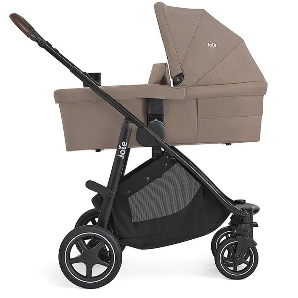 Poussette trio versatrax + siège auto i-level pro sandstone + nacelle ramble xl cashew