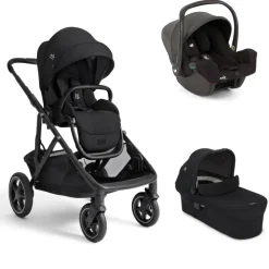 Poussette trio versiti eclipse + siège auto i-snug 2 shale + nacelle ramble xl eclipse noir