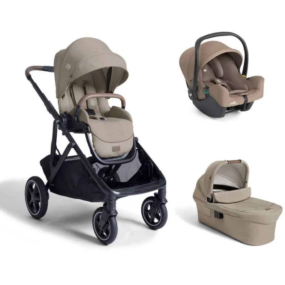 Poussette trio versiti + siège auto i-snug 2 cashew + nacelle ramble xl sandstone
