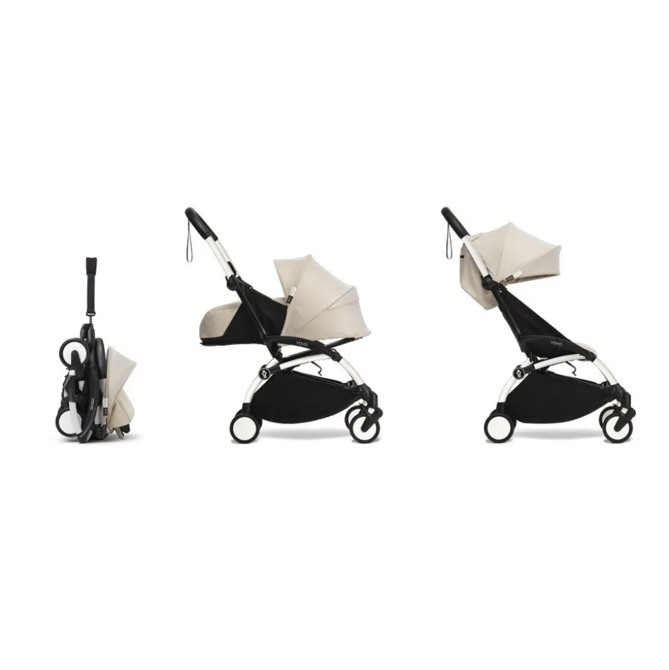 Poussette trio yoyo 3 - châssis blanc pack 0+ & 6+ bonpoint + siège auto izi go modular x2 by besafe