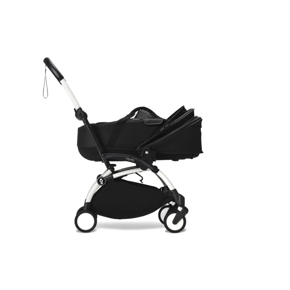 Poussette trio yoyo 3 - châssis blanc pack 6+ siège auto izi go modular x2 by besafe + nacelle noir
