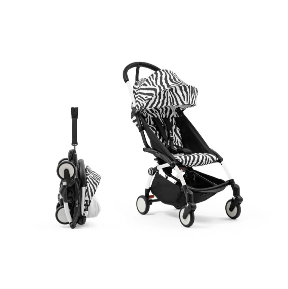 Poussette trio yoyo 3 - châssis blanc pack 6+ siège auto izi go modular x2 by besafe + nacelle zebra / noir