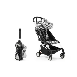 Poussette trio yoyo 3 - châssis blanc pack 0+ & 6+ zebra / noir + siège auto izi go modular x2 by besafe