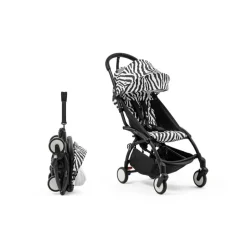 Poussette trio yoyo 3 - châssis noir pack 6+ siège auto izi go modular x2 by besafe + nacelle zebra / noir