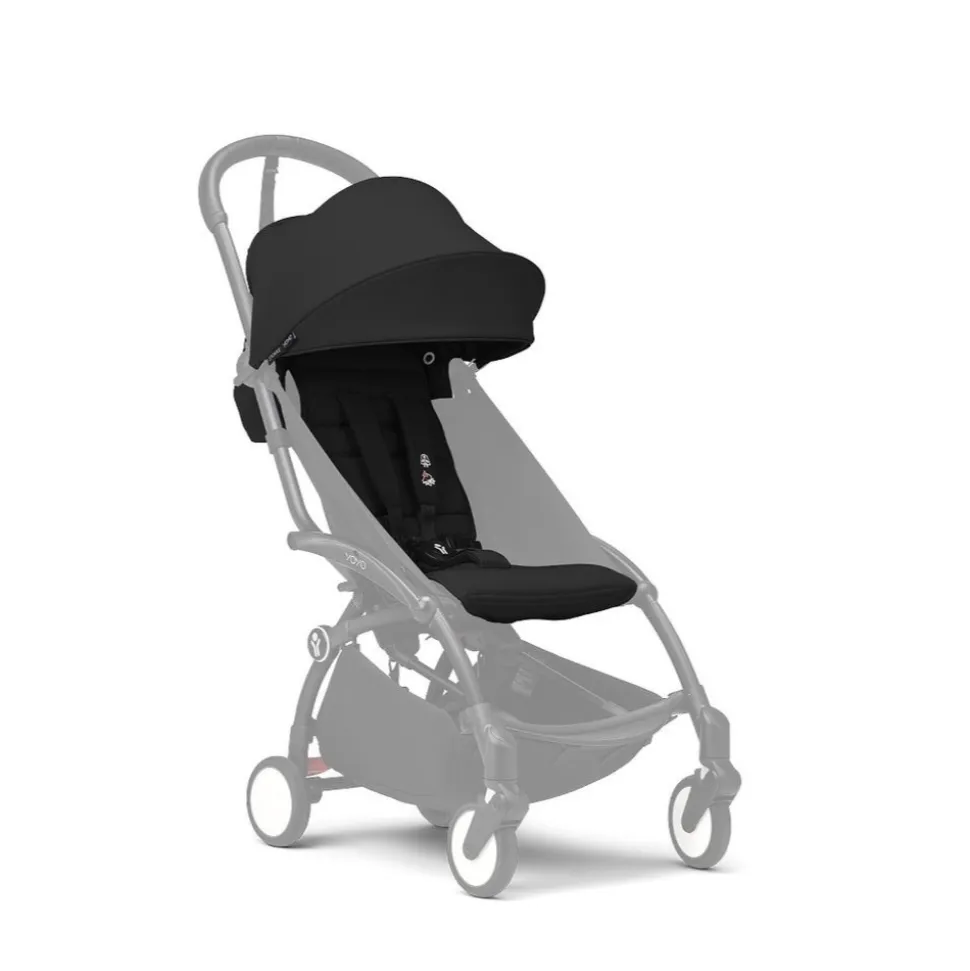 Poussette trio yoyo 3 - châssis noir pack 6+ siège auto izi go modular x2 by besafe + nacelle noir