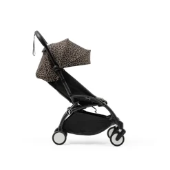 Poussette trio yoyo 3 pack 0+ & 6+ et siège auto aton b2 black - châssis noir - leopard / noir