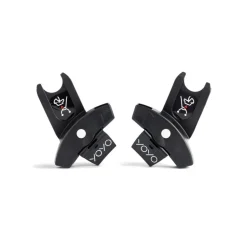 Poussette trio yoyo 3 pack 6+ et siège auto aton b2 black + nacelle yoyo - chassis blanc - zebra / noir