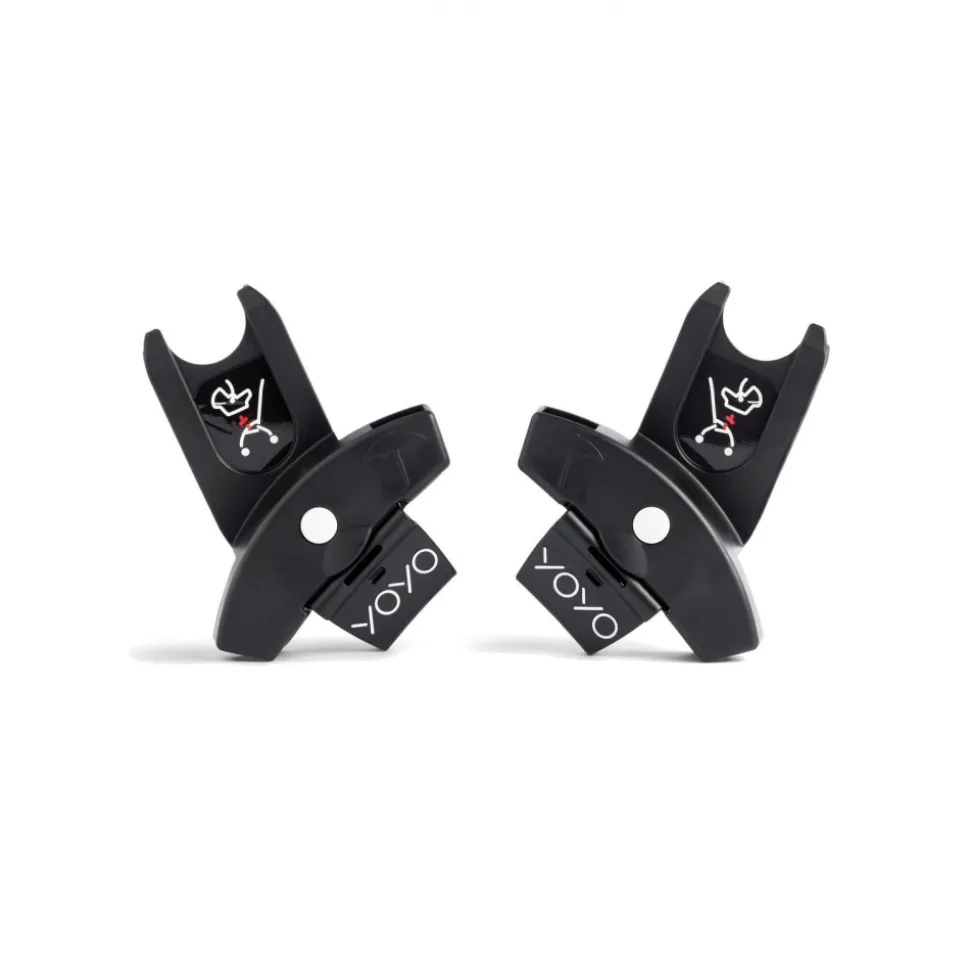 Poussette trio yoyo 3 pack 6+ et siège auto aton b2 black + nacelle yoyo - chassis blanc - zebra / noir