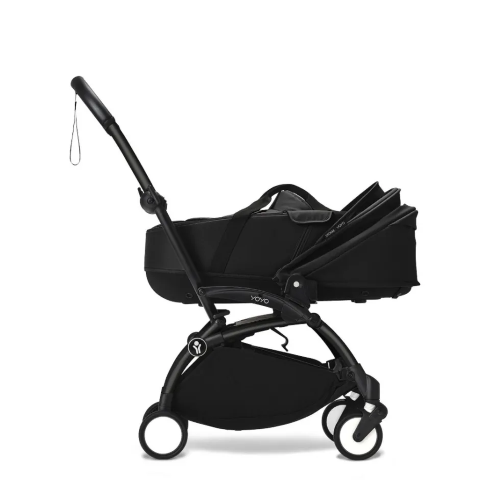 Poussette trio yoyo 3 pack 6+ et siège auto cloud g3 black + nacelle yoyo - chassis noir - zebra / noir