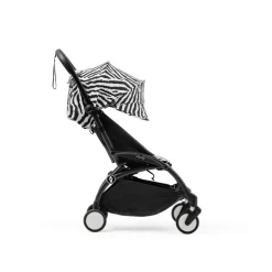 Poussette trio yoyo 3 pack 6+ et siège auto cloud g3 black + nacelle yoyo - chassis noir - zebra / noir