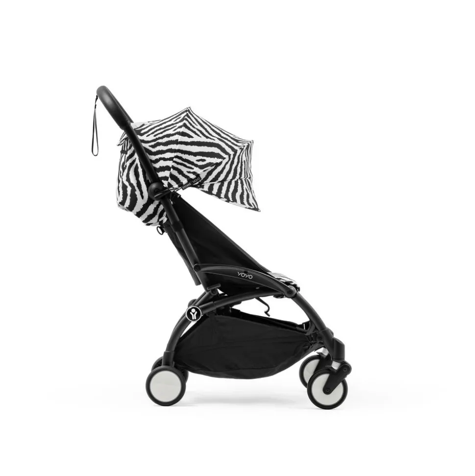 Poussette trio yoyo 3 pack 6+ et siège auto cloud g3 black + nacelle yoyo - chassis noir - zebra / noir