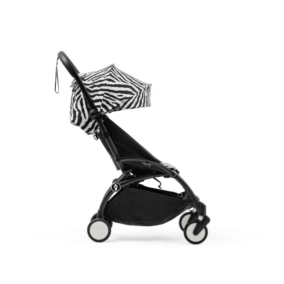 Poussette trio yoyo 3 pack 6+ et siège auto cloud g3 black + nacelle yoyo - chassis noir - zebra / noir