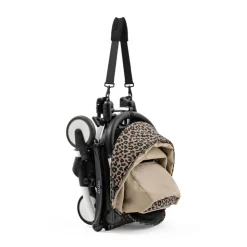 Poussette trio yoyo 3 pack 6+ et siège auto cloud g3 black + nacelle yoyo - chassis blanc - leopard / noir