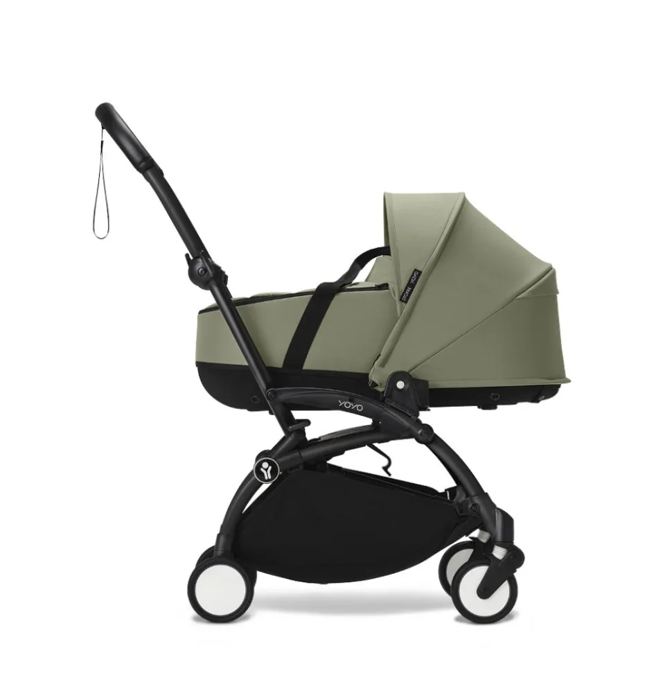 Poussette trio yoyo 3 pack 6+ + siège auto cloud t plus black + nacelle yoyo - châssis noir - olive