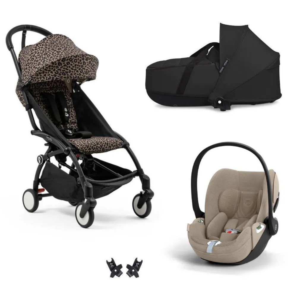 Poussette trio yoyo 3 pack 0+ & 6+ + siège auto cloud t plus black - châssis noir - bonpoint