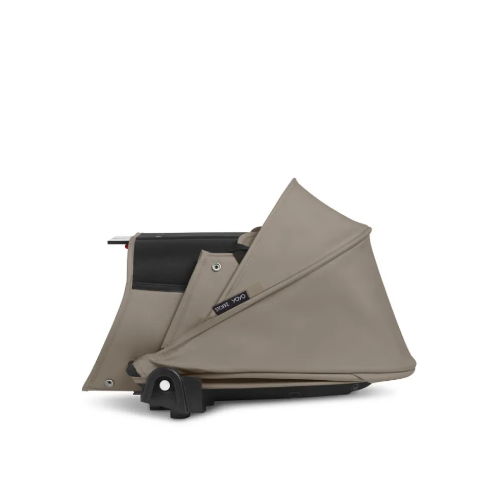 Poussette trio yoyo 3 pack 6+ + siège auto cloud t plus beige + nacelle yoyo - châssis blanc - taupe