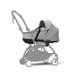 Poussette trio yoyo 3 + siège auto cloud t black + nacelle - châssis blanc - stone