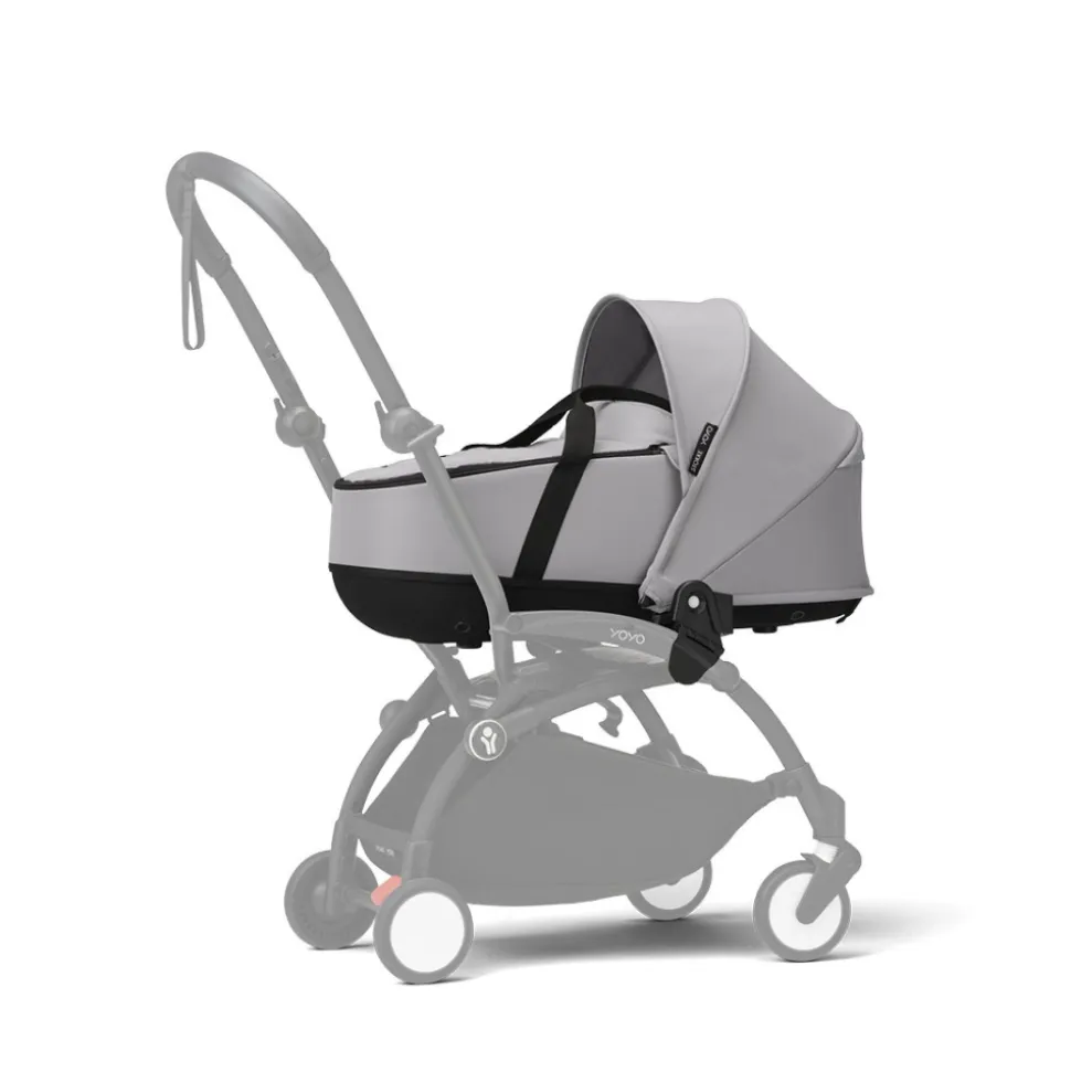 Poussette trio yoyo 3 + siège auto cloud t black + nacelle - châssis blanc - stone