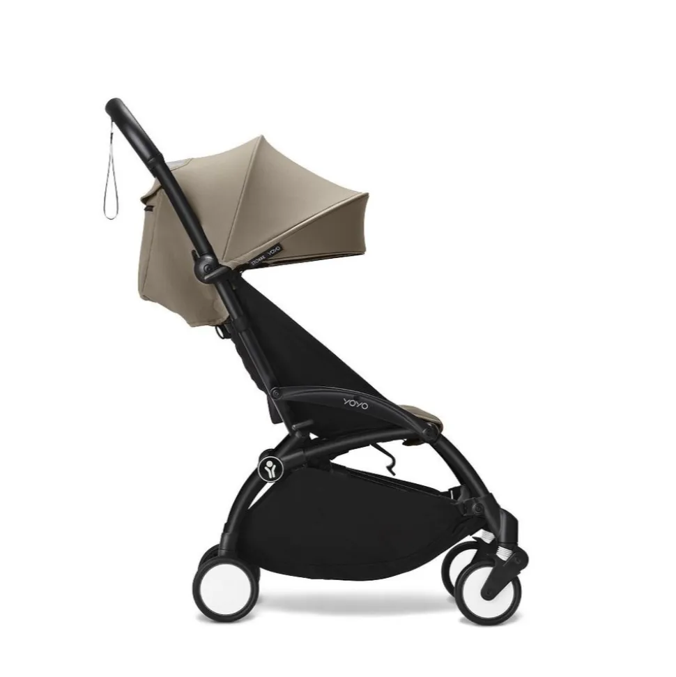 Poussette trio yoyo 3 + siège auto cloud t black + nacelle - châssis noir - taupe