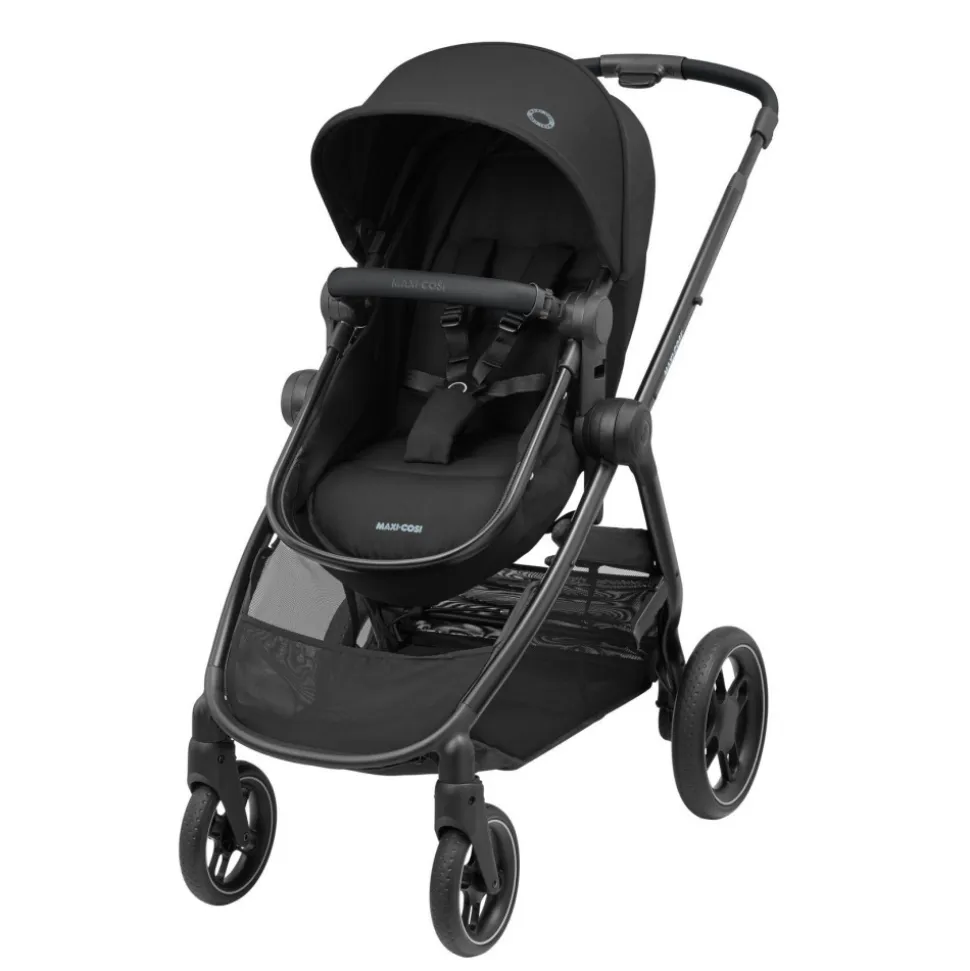 Poussette trio zelia 3 essential black + siège auto cabriofix i-size + nacelle