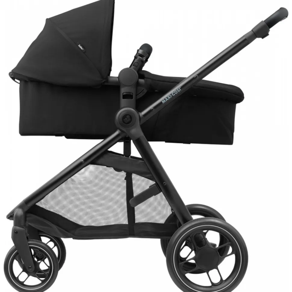 Poussette trio zelia 3 essential black + siège auto cabriofix i-size + nacelle