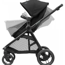 Poussette trio zelia 3 essential black + siège auto cabriofix i-size + nacelle