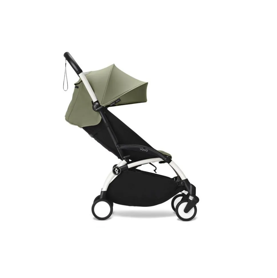 Poussette yoyo 3 châssis blanc pack 6+ olive