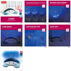 Projecteur lumineux et sonore cody le crabe