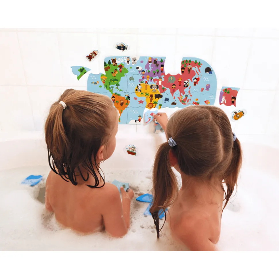 Puzzle de bain carte des explorateurs