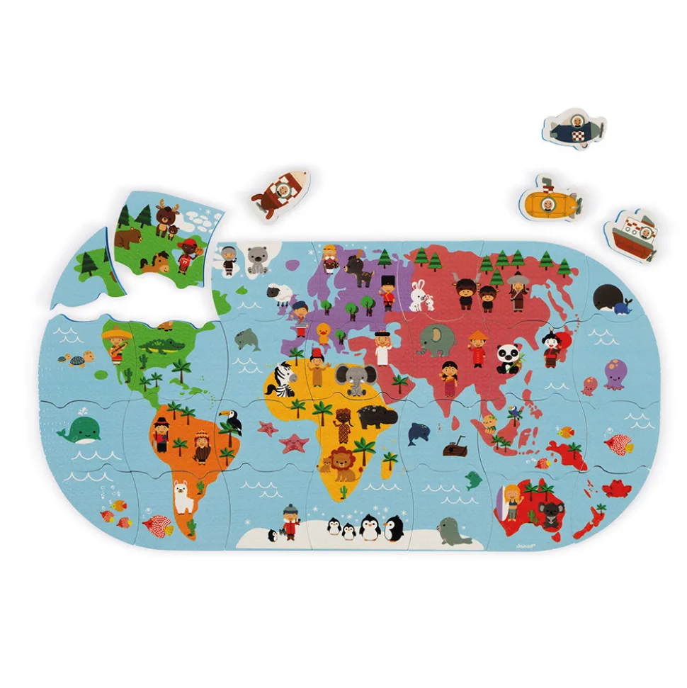 Puzzle de bain carte des explorateurs