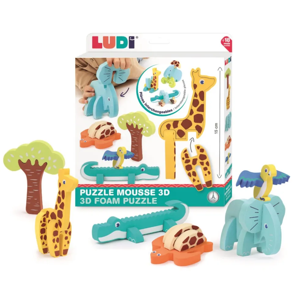 Puzzle 3d en mousse pour enfant animaux
