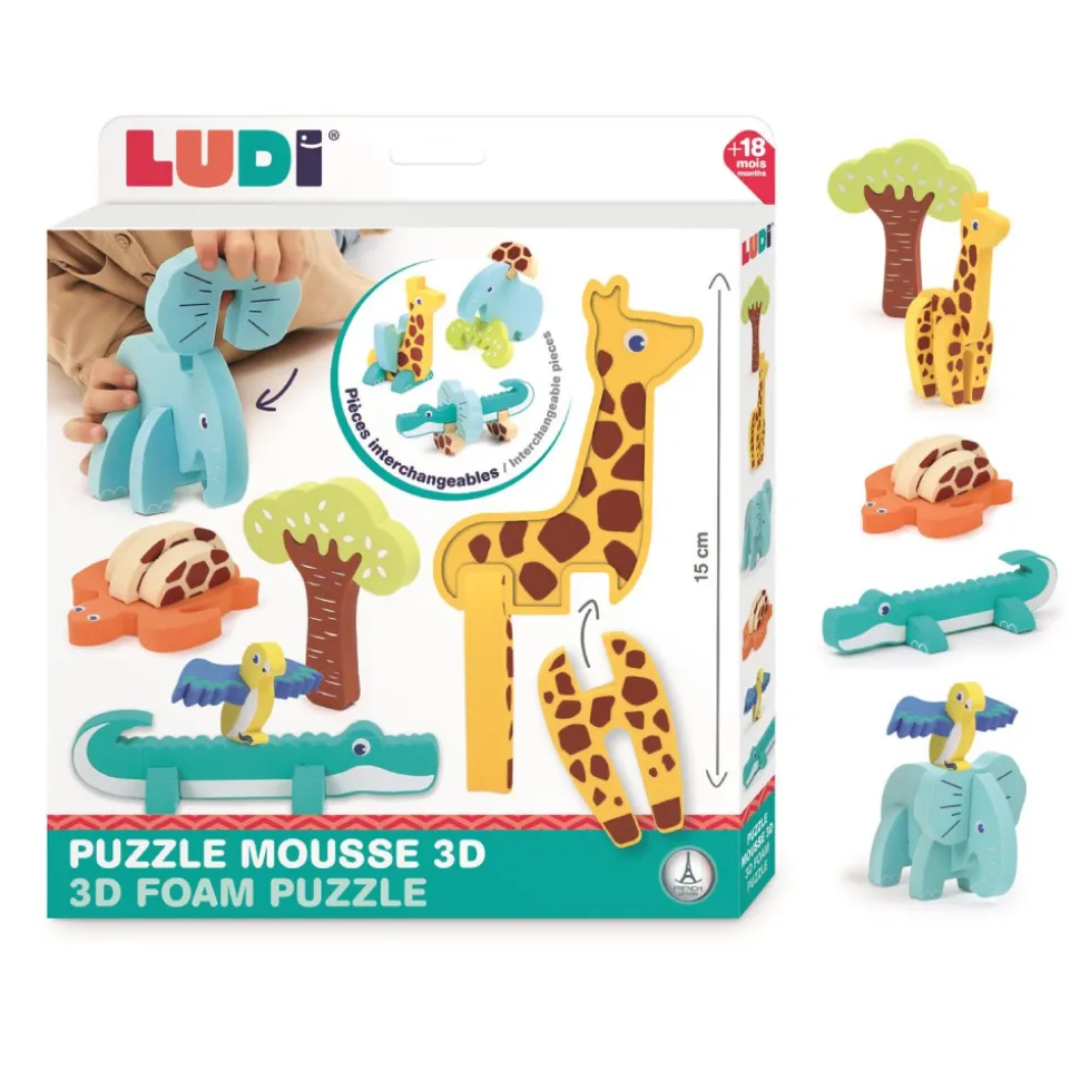 Puzzle 3d en mousse pour enfant animaux