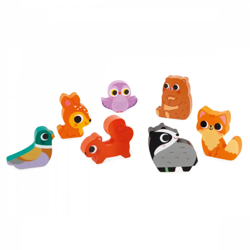 Puzzle en bois chunky animaux de la forêt 7 pièces