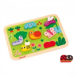 Puzzle en bois chunky animaux du jardin 7 pièces